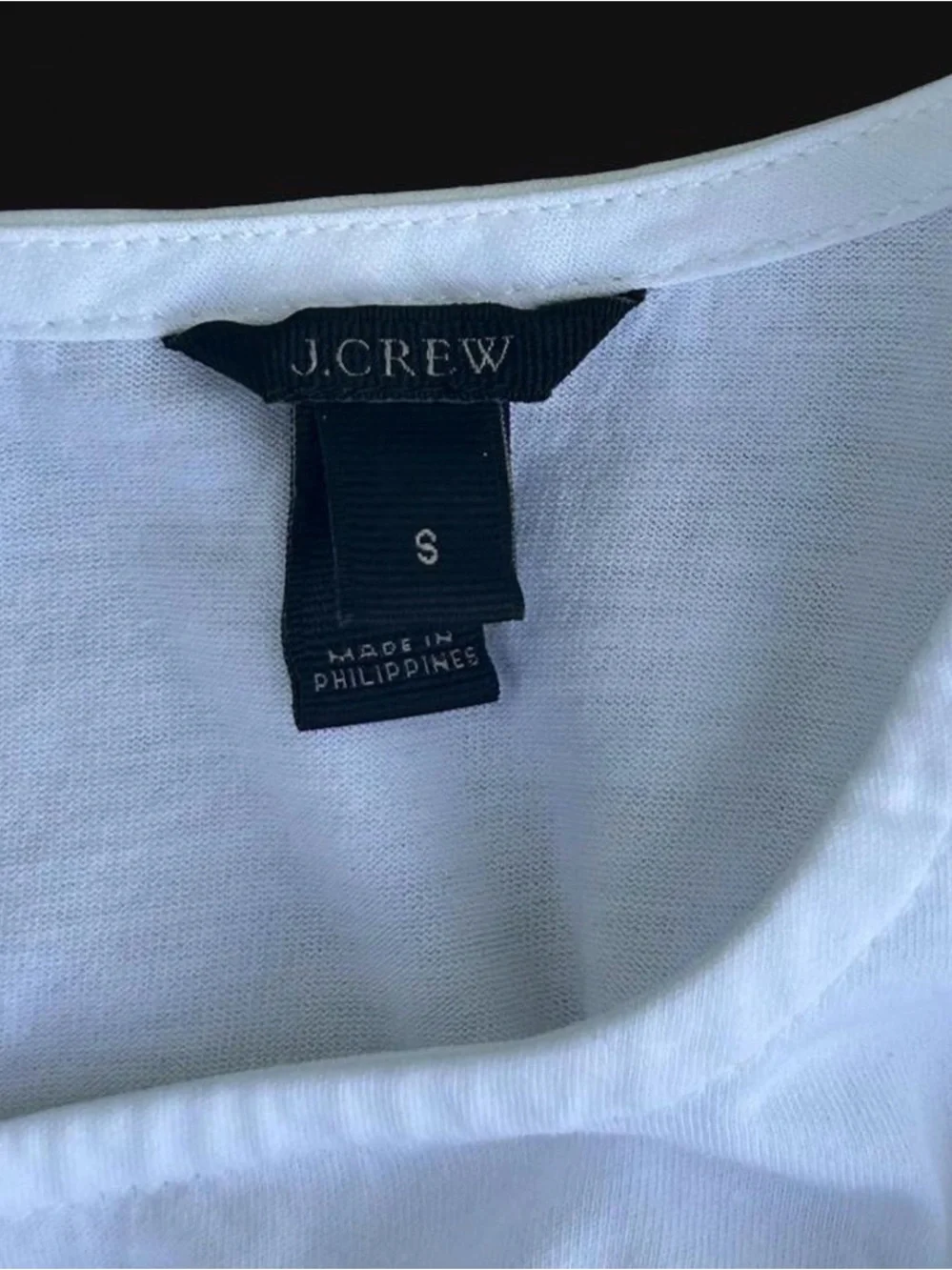 J. Crew White Ruffle Cap-Sleeve Blouse